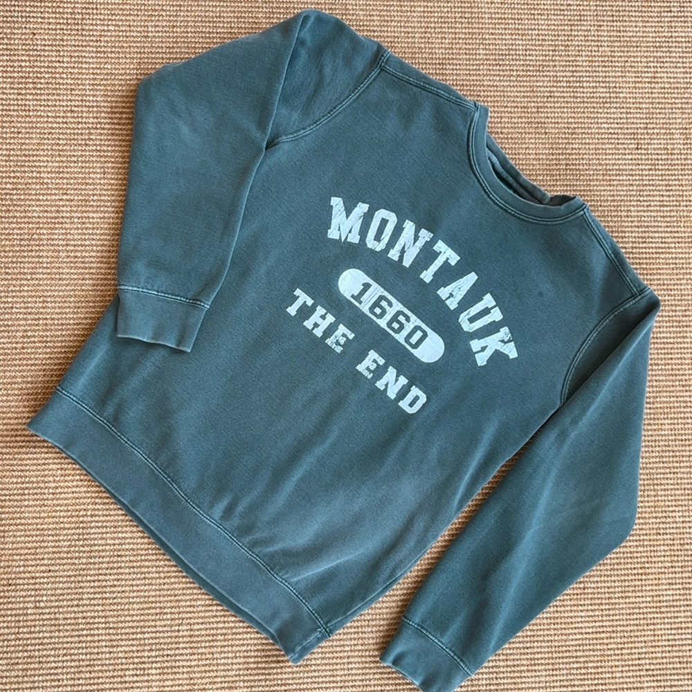 Montauk- The End, Weathered Green Sweatshirt